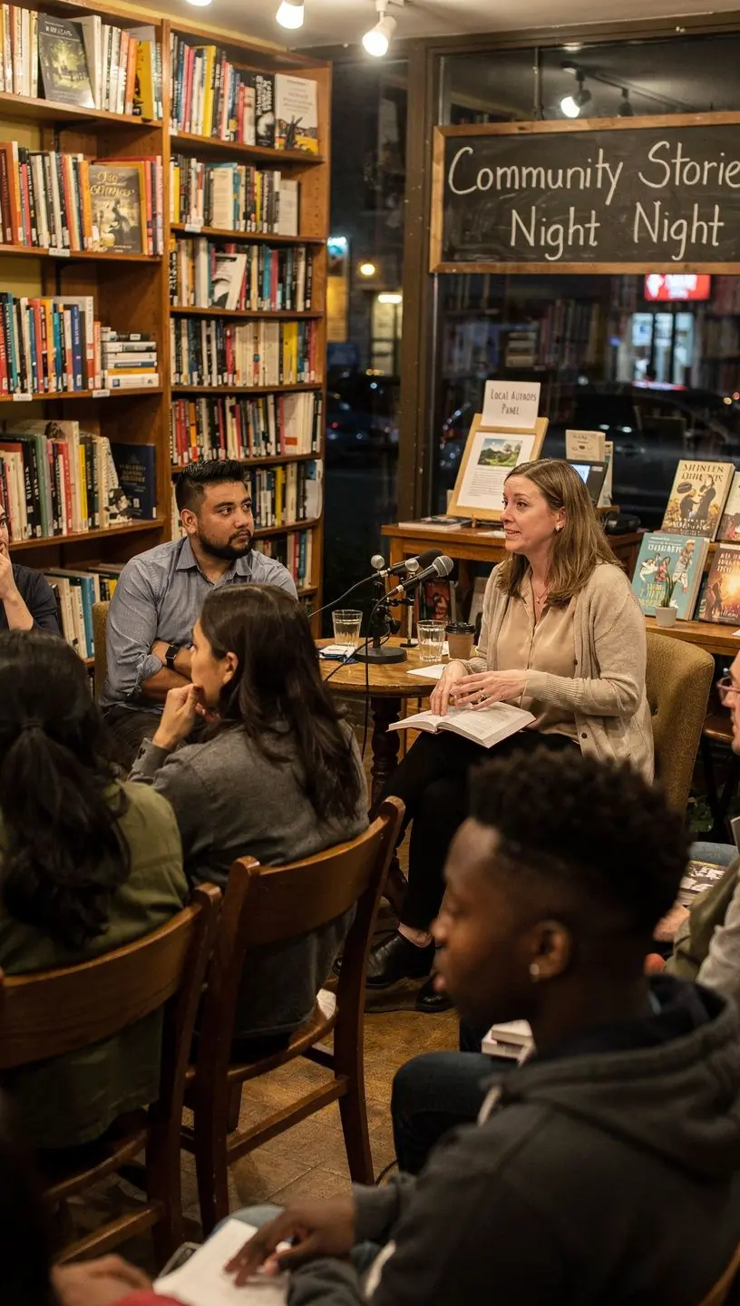 Art and community narratives intertwine in storytelling.